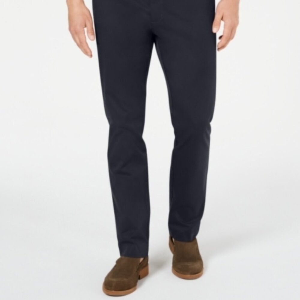 Tasso Elba Men's Navy Classic Fit Cotton Pants 38W/ 30L New